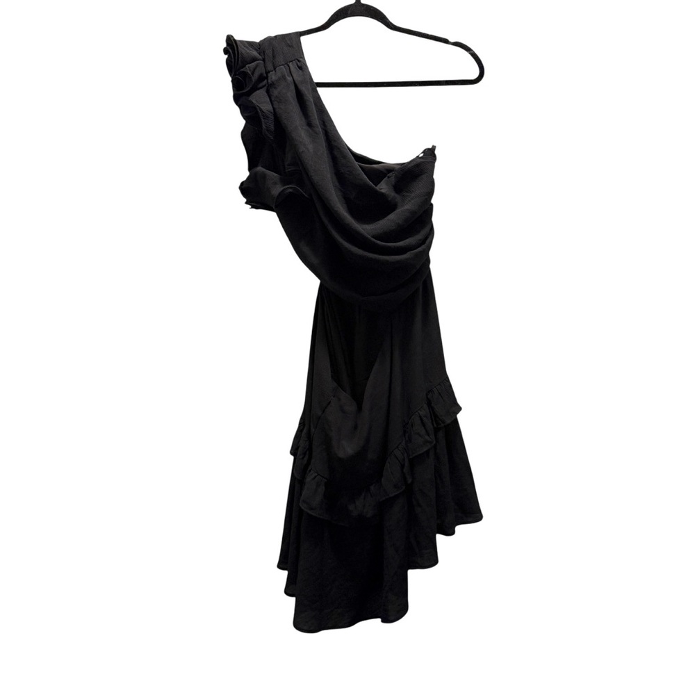 Fashion Nova- Gia Tiered Ruffle Mini Dress -Black- XL- LBD HoCo-Small Flaw- NWT - Picture 5 of 10